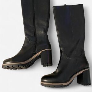 Vince Camuto Black Tall Chunky Heeled Boots